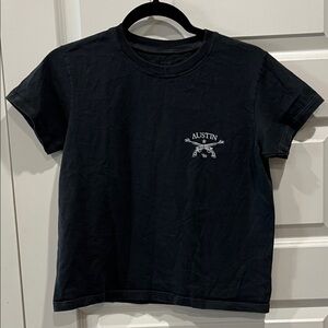 John Galt/ Brandy Melville Black Austin Graphic T-Shirt Sz M